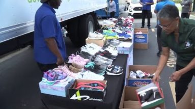 Chartwells donates 150 pairs of shoes for Kicks for the Kids shoe drive